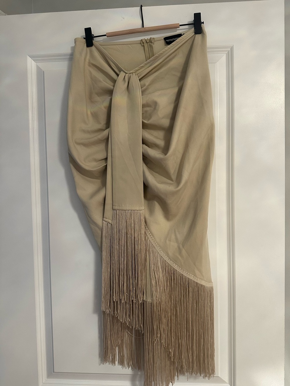 PLT FRINGE KNOT MIDI SKIRT